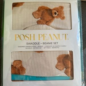 Posh peanut Freddy teddy swaddle and beanie set